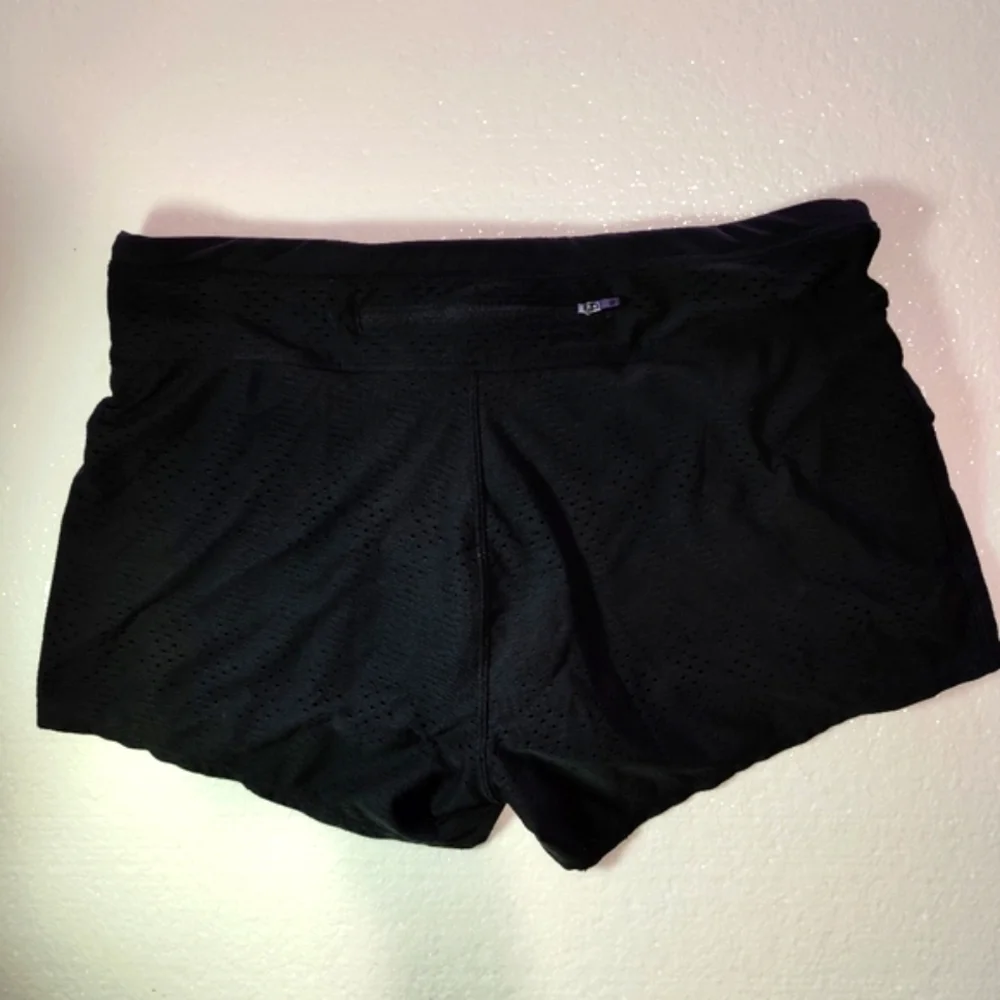 Athleta Prism 2-in-1 Built in Shorts Pull On Mesh  black Womens Size M